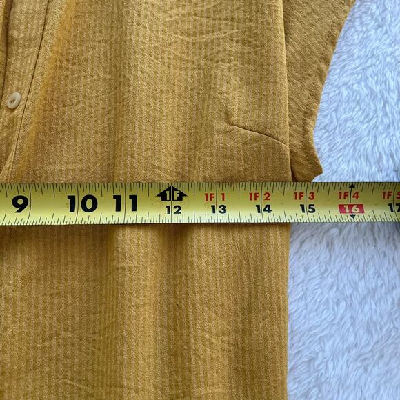 Halogen Women’s Mustard Button Front Collared Shirt Dress Size Large (Size 1) - Picture 7 of 8